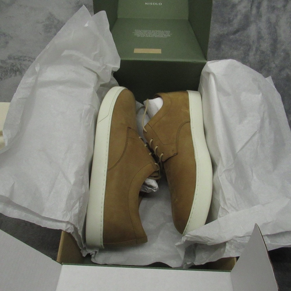 Nisolo Men Suede Shoe 9.5 Tobacco Leather Diego Everyday Sneaker Casual $159 NEW